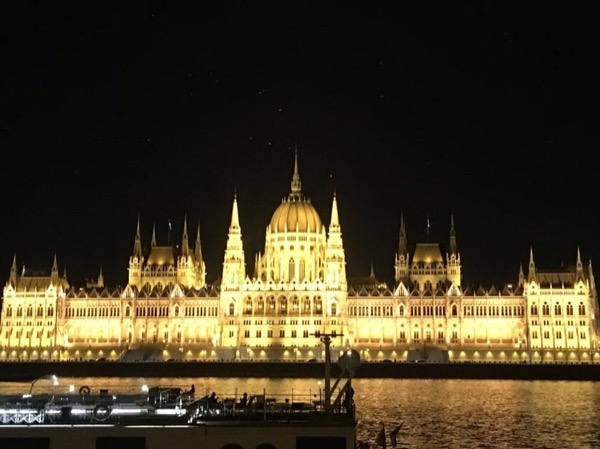 Lights and the city of Budapest